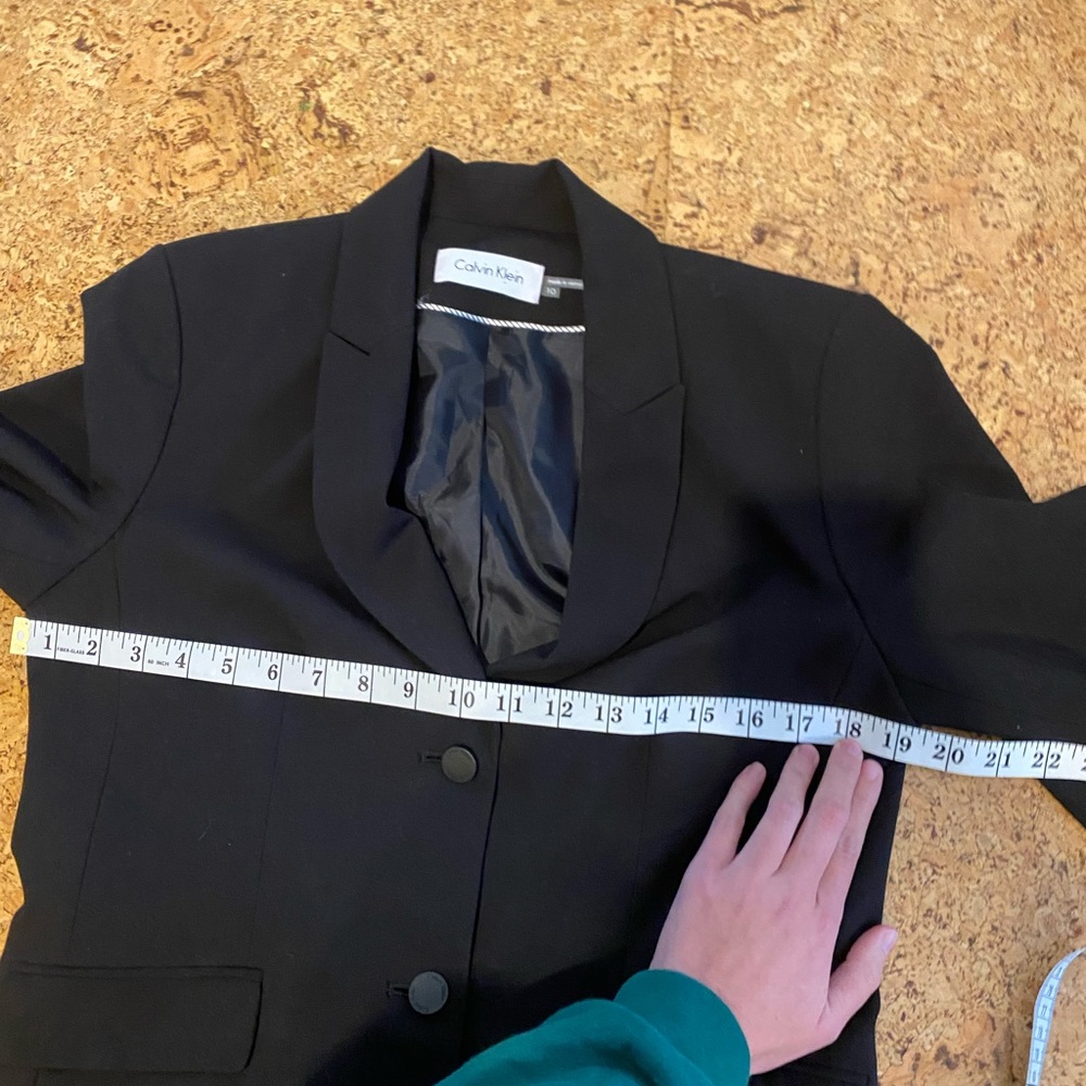 Calvin Klein classic fit blazer black office size 10 slight stretch professional - Picture 7 of 7